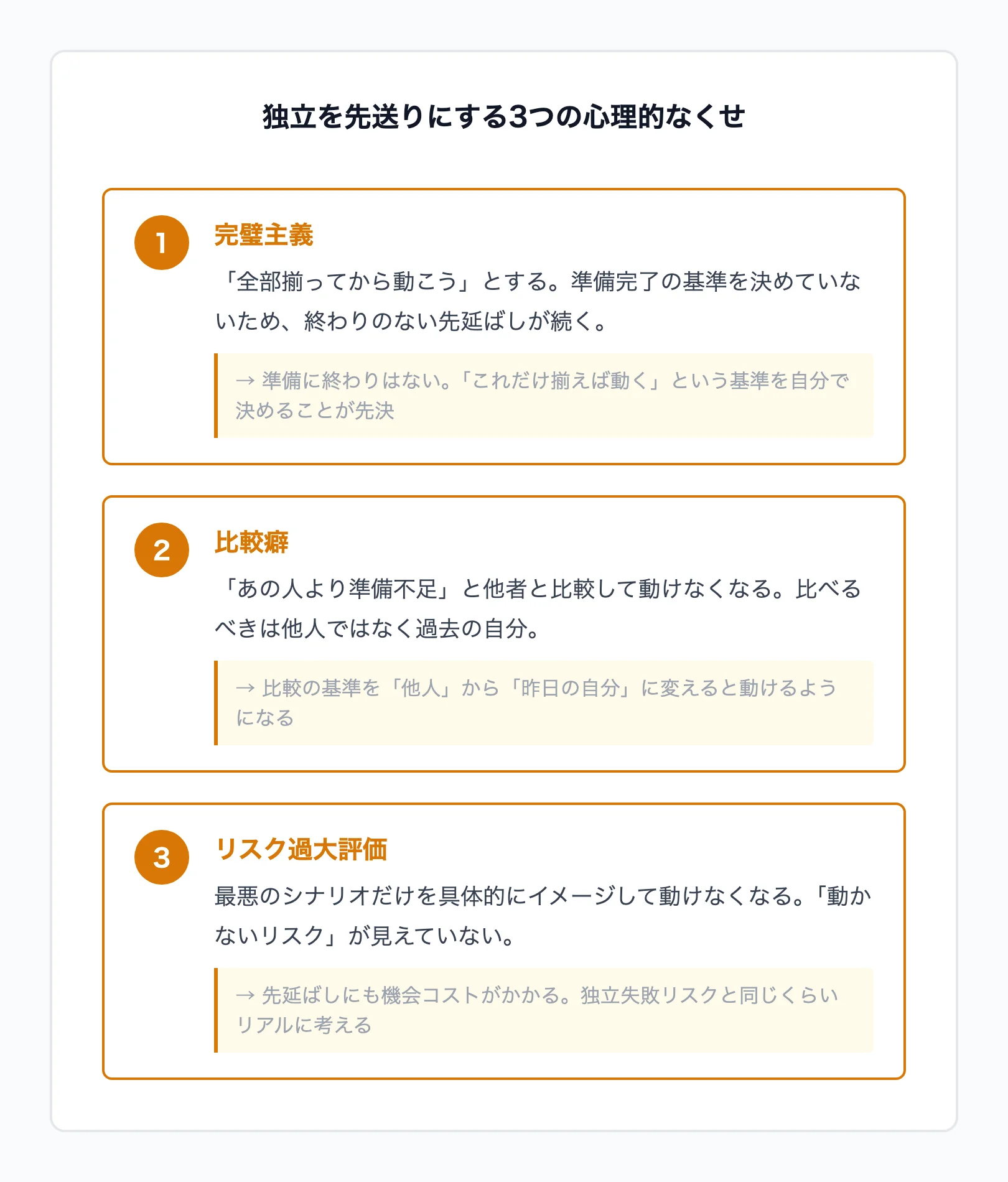 フリーランス独立を先送りにする3つの心理的なくせ